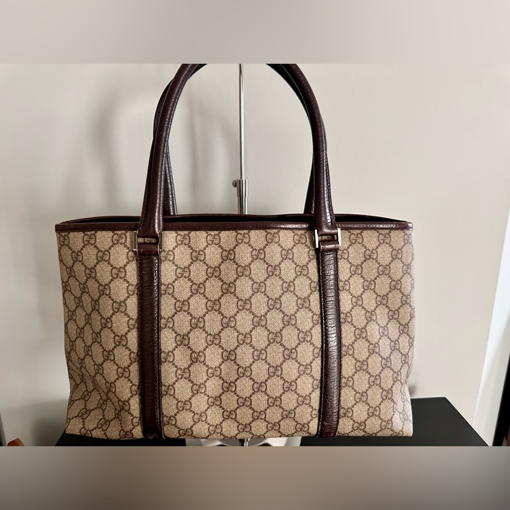 Gucci Canvas Handbag w Authentic Drawstring Dust Bag - Authentic EUC